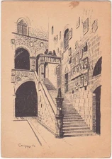 FLORENCE - CAMPING ILLUSTRATOR - COURTYARD AND STAIRCASE PAL. DEL PODESTA' -97444-