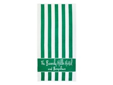 Authentic THE BEVERLY HILLS HOTEL & BUNGALOWS Green White Striped Beach Towel Authentic THE BEVERLY HILLS HOTEL & BUNGALOWS Green White Striped Beach Towel