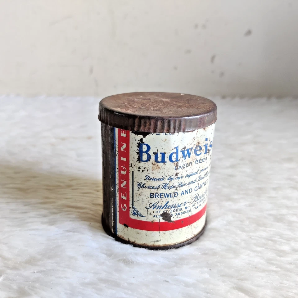 1940er Vintage Budweiser Lager Bier Werbe Blechdose Box Alte Bar Dekor TIN167 - Bild 3 von 4