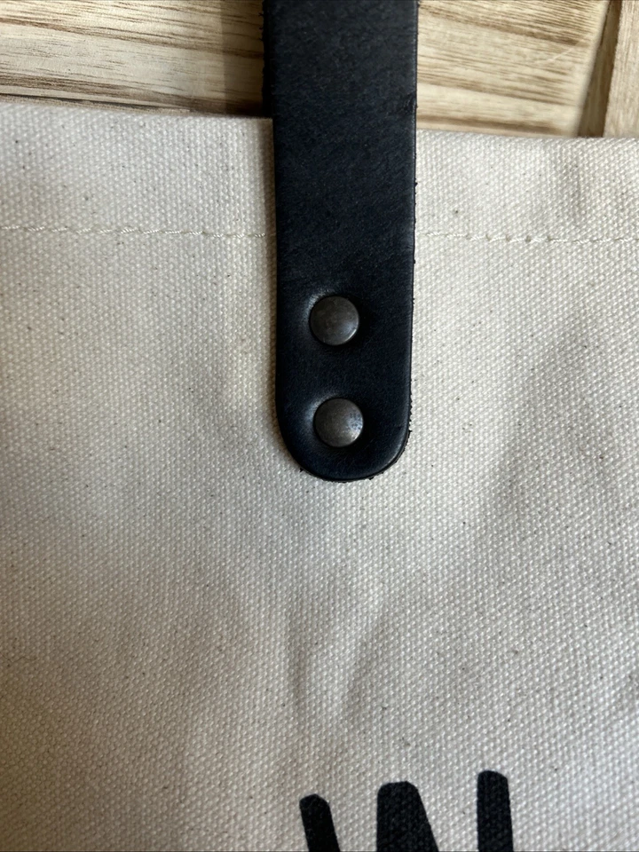 WILL LEATHER PRODUCTS - Bolso grande de cuero de lona negro + blanco Portland Marathon Foto 3 de 4