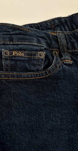 Polo Ralph Lauren Jeans The Hampton Straight Youth Size 10 Dark Wash Selvage - Picture 5 of 11