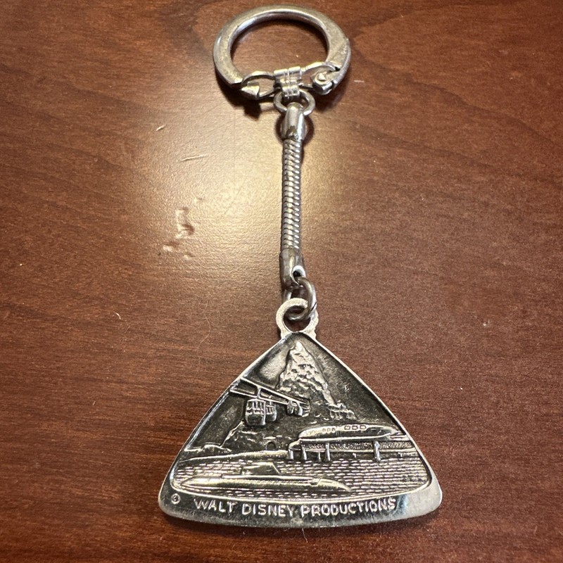 Vintage 60s Disney Productions Disneyland Tomorrowland Keychain Key Ring #57884