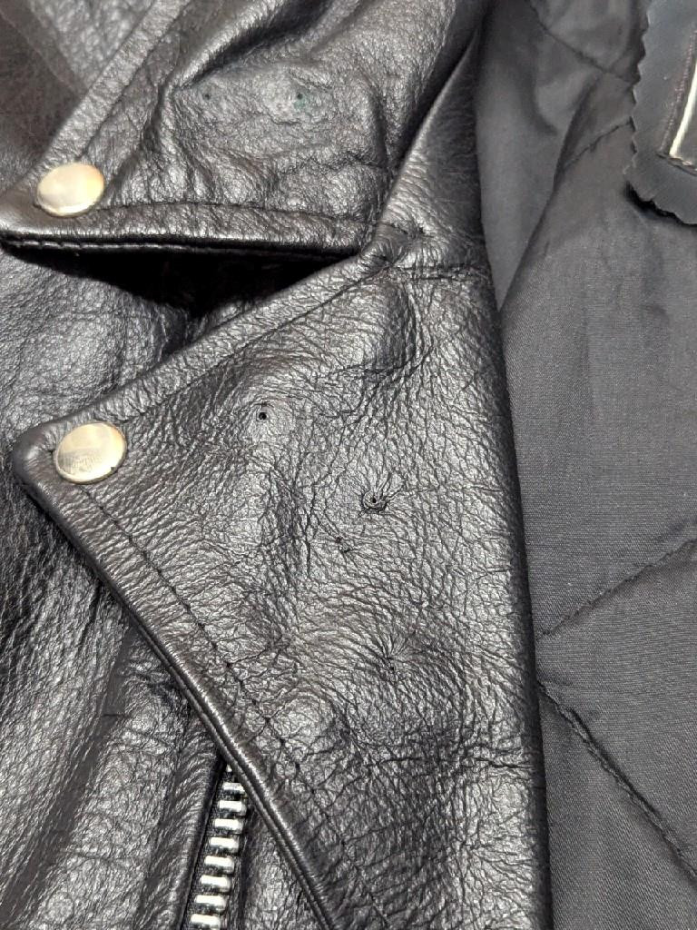 vintage 1990s leather jacket 62 motorcycle 4XL black BIKER sheen