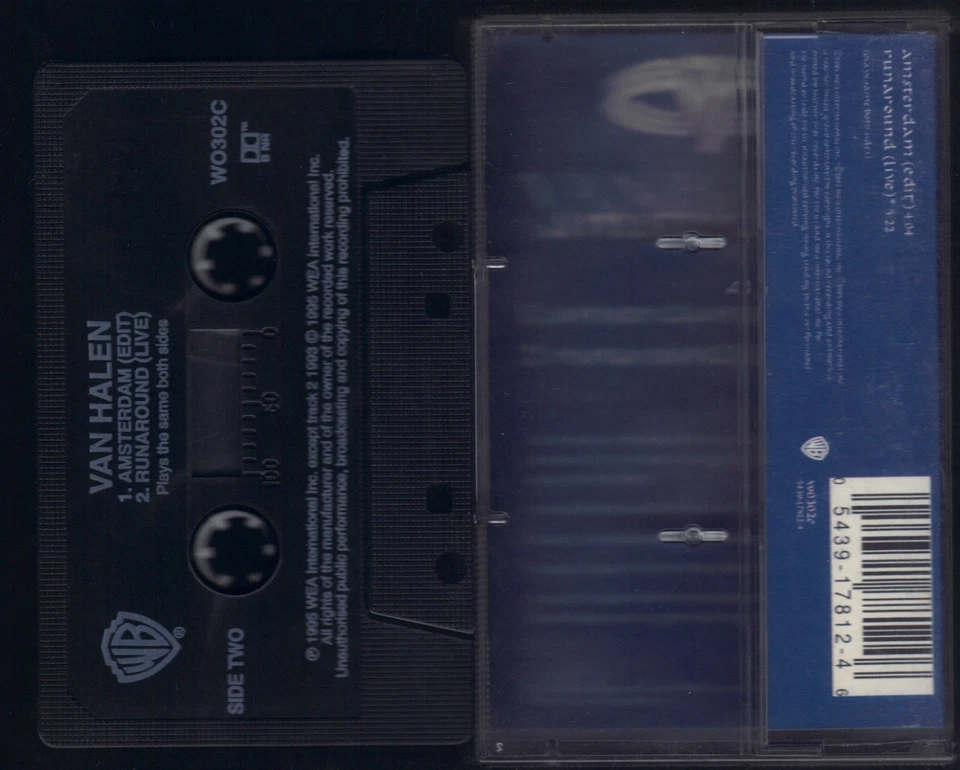 Van Halen Amsterdam Edit Runaround Live WEA RAR Rarität Single MC Kassette 090 - Bild 3 von 3