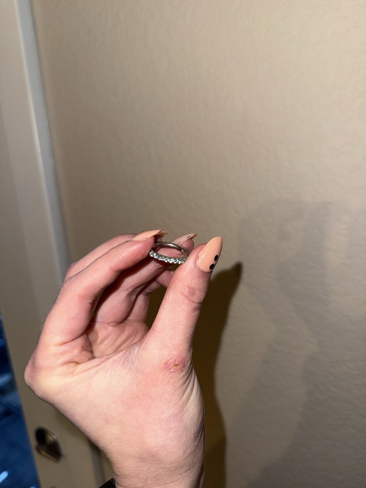 Aquamarine Platinum Infinity Stackable Wedding An… - image 2