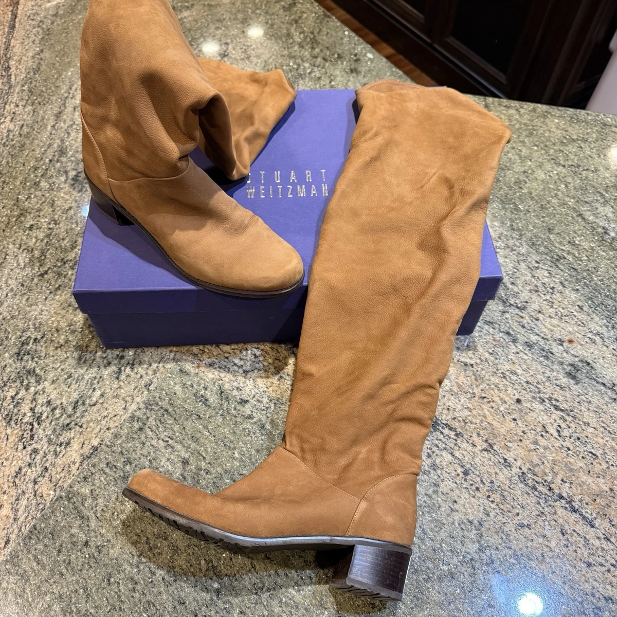 STUART WEITZMAN Stuart Power suede ankle boots | NET-A-PORTER Stuart Weitzman Lafayette Boots 9.5-Elegant Tan Suede Women\'s Boots main image 2