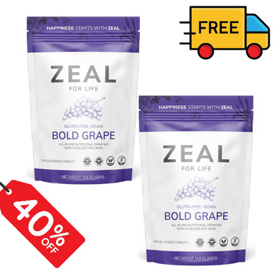 Sale Zeal for Life Bold Grape 30 Servings Energy/Health Drink 2 Pack