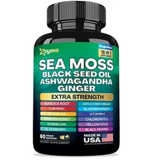 Zoyava Sea Moss, Black Seed Oil, Ashwagandha & Ginger All-in-1