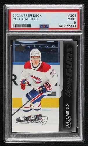 2021-22 Upper Deck Series 1 Young Guns Cole Caufield #201 PSA 9 MINT Rookie RC