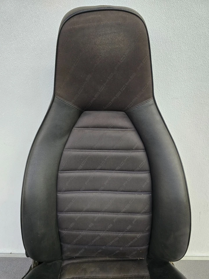 NICE USED ORIGINAL RECARO PORSCHE 911 912E BLACK VINYL PASSENGER BUCKET SEAT #20 — 第 4/4 张图片
