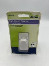 (1)-Leviton White 15A Single Pole 600W 4-Speed Fan Control Switch R24-RTF01-10W