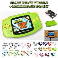 Nintendo Game Boy Advance GBA V5 IPS LCD Green USB-C Rechargeable Battery
