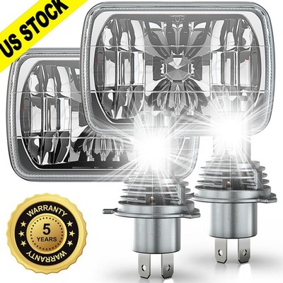 fit Jeep Wrangler YJ 1987-1995 4X NEW 5x7 7x6 inch H4 LED Headlight Hi-Lo Beam