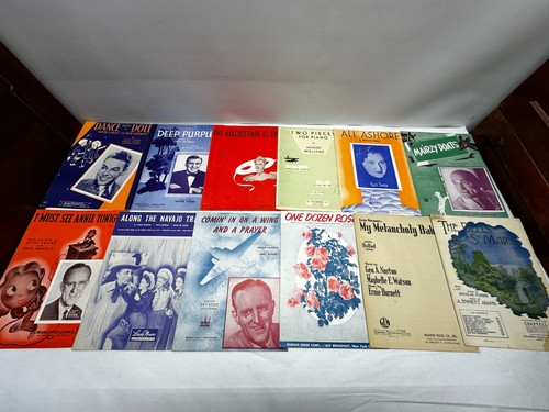 Lot B - 288pcs Antique Vintage Sheet Music - Mixed Lot - Colorful Art Covers - Picture 13 of 24
