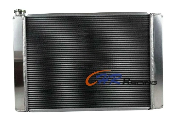 Radiador de flujo cruzado universal de aluminio de 3 filas de 24" para configuración Chevy Foto 4 de 4