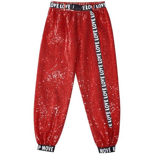 Kids Girls Trousers Birthday Pants Dance Leggings Hip Hop Dancewear Jazz Soft - Picture 54 of 68