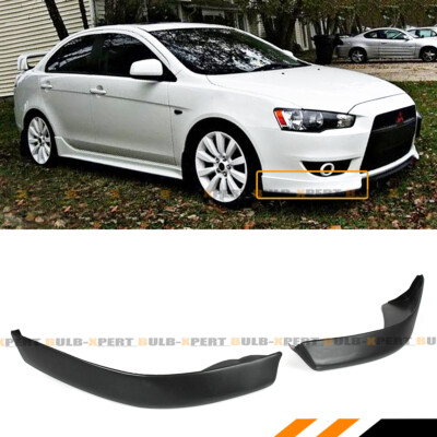 #ad FOR 2008 15 MITSUBISHI LANCER JDM STYLE 2PC FRONT BUMPER LIP SIDE SPLITTERS CAP $62.99