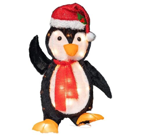 Weihnachtsdeko beleuchteter Pinguin 22 cm mit 35 Lichtern - Bild 4 von 6