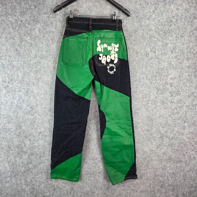 Jaded London x Sydney Jeans Womens 24 Green Blue Relaxed Baggy Petite High Rise