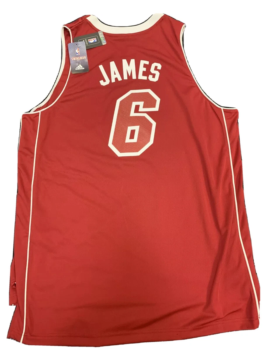 LeBron James Signed Miami Heat Authentic Adidas Red Alternate