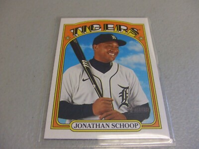 2021 Topps Heritage #374 Print Error Wrong Back Jonathan Schoop w/E.Inciarte  SP