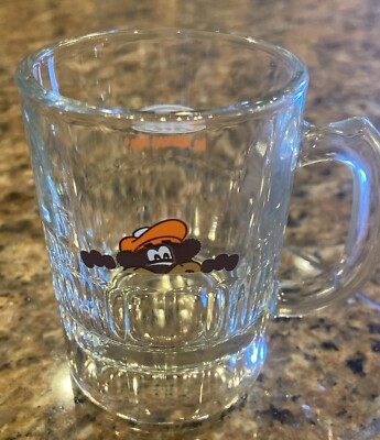 Vintage A&W Mini 3 1/4  Root Beer Mug With Handle, Rooty Bear Logo
