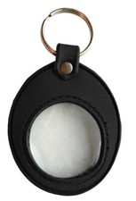 Universal AA Medallion or Coin Holder Keychain Black Soft Silicone