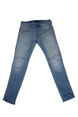 Replay Anbass Mens Jeans Hyperflex - M914 - Blue Blue - Denim - W33 L34