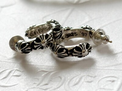 100% Authentic Chrome Hearts CH Plus Cross Hoop Earrings (Pair) | eBay