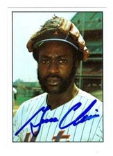 Gene Clines autographed baseball card (New York Mets) 1975 SSPC #17