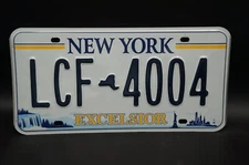 NEW YORK EXCELSIOR License Plate w/ Random Numbers Blue on White License Plates