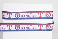 TEXAS RANGERS 7/8" GROSGRAIN RIBBON - VARIOUS YARDS BASEBALL SHIP FROM USA