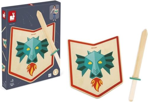 JUEGO DE ESPADA Y ESCUDO KHIGHT DRAGÓN JANOD TOTALMENTE NUEVO EN CAJA 3+ - Imagen 2 de 3