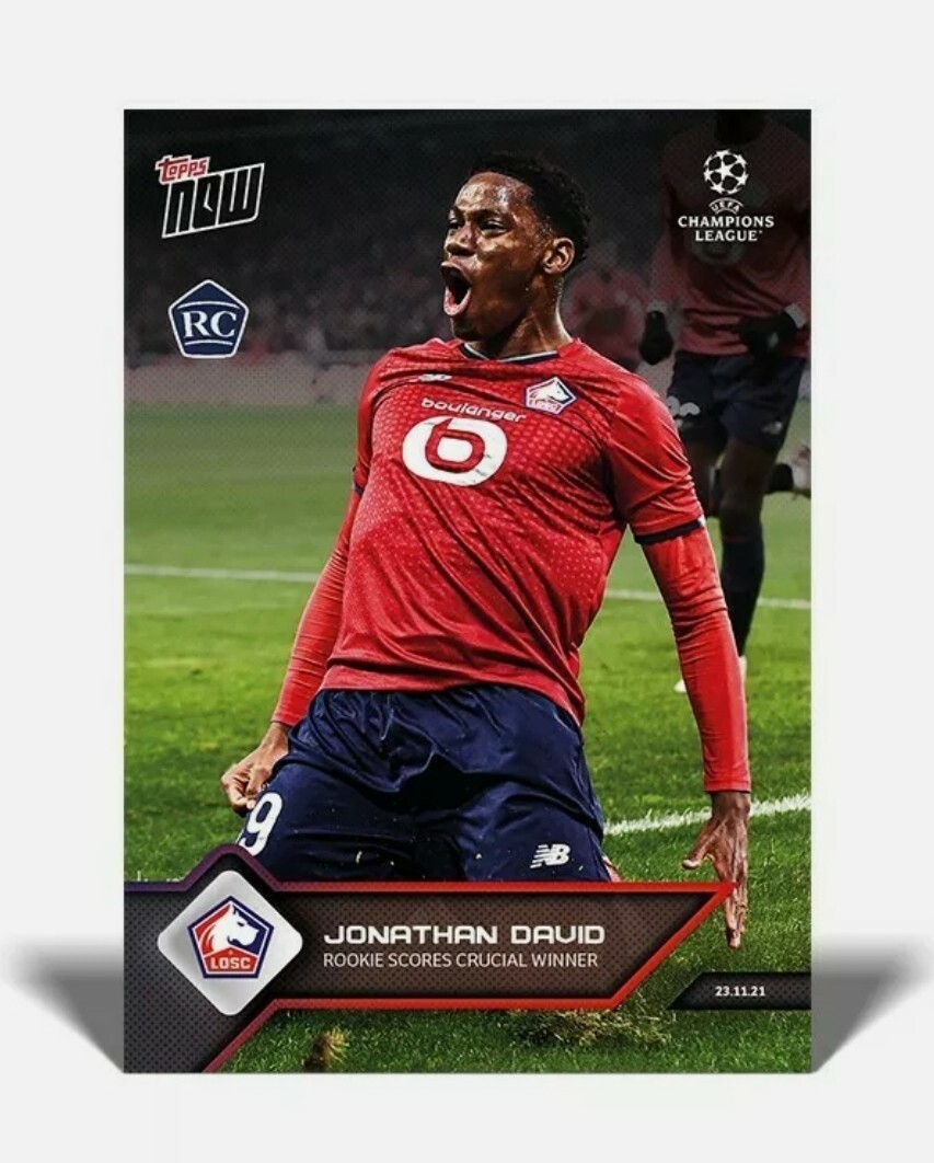 2021 Topps Now UCL UEFA Rookie RC Jonathan David 075 Lille Canada 🇨🇦 