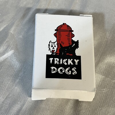 VTG TRICKY DOGS MAGIC TRICK SCOTTISH TERRIERS W/ORIGINAL BOX FUN NOVELTY TOY