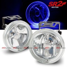 Universal 4 Round Blue Halo Clear Glass Lens Bumper Driving Fog Lamp Lights Kit Universal 4 Round Blue Halo Clear Glass Lens Bumper Driving Fog Lamp Lights Kit