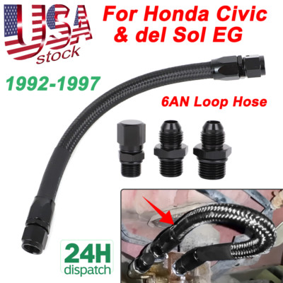Power Steering Rack Loop Kit 6AN Loop Hose For Honda Civic Del Sol EG 1993-1997