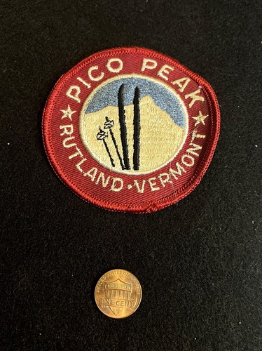 Parche de esquí vintage PICO PEAK Rutland VERMONT esquí recuerdo viaje - Imagen 2 de 3