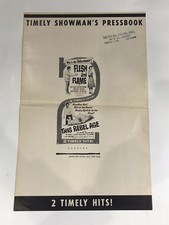 FLESH AND FLAME Pressbook 1960s 6 Pages 11x17 Movie Poster Art Bad Girl 1251
