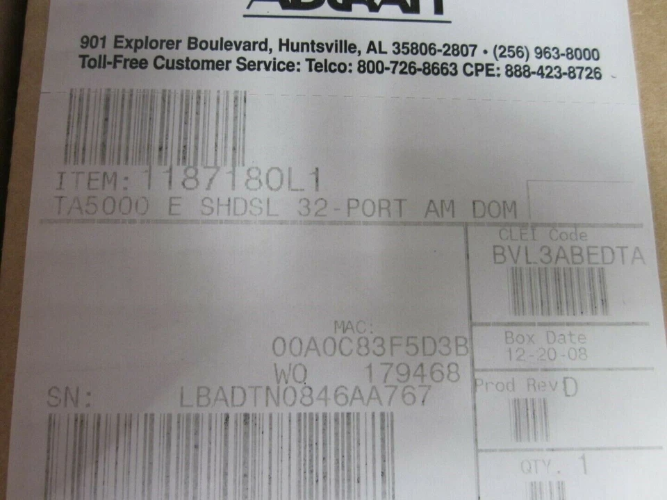 New Adtran 1187180L1 BVL3ABEDTA 32 Port SHDSL EFM Access Module For TA5000 - Image 4 of 4