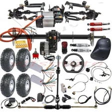 Front+Rear Axle Kit 1000W 1500W Differential Motor 6'' 7'' 8'' Tire Go Kart Quad