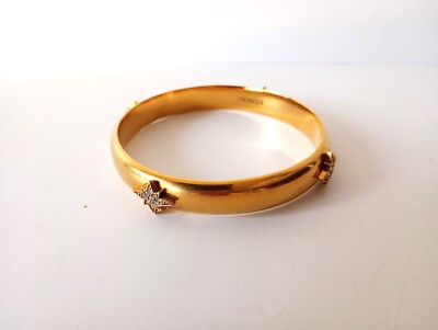FIORELLI Armband Armreif Damen Vintage vergoldet 53 g Mode Kristalle Geschenk