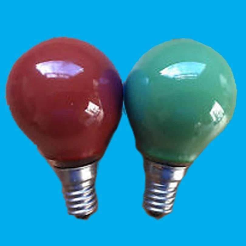2x 15W Coloured Round Golf Ball Light Bulbs Small Edison Screw Cap SES E14 Lamp