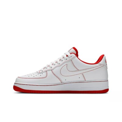 Nike Air Force '07 'Contrast Stitch White University Red' CV1724-100- 