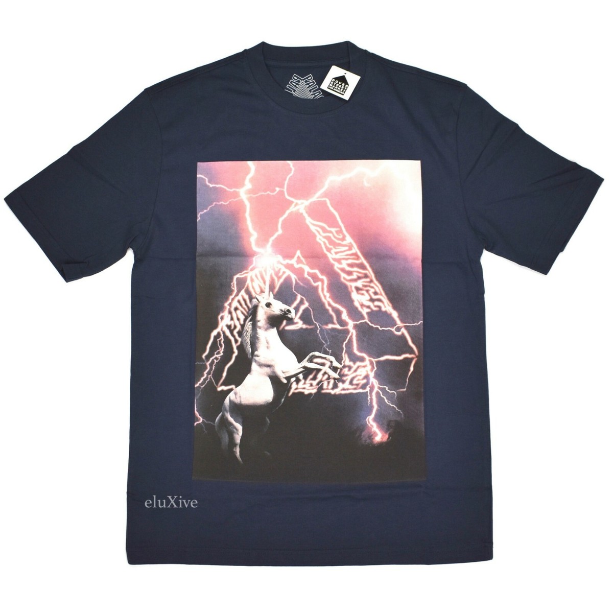 NWT Palace Corn Lightning Tri-Ferg Logo Navy T-Shirt Men's M FW19
