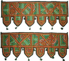 Door Toran door topper boho window valance mirror embroider hippie wall hanging