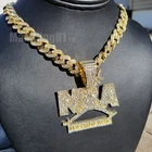 NEVER BROKE AGAIN NBA Pendant & 20" Iced Cuban Cubic Zirconia Chain Necklace