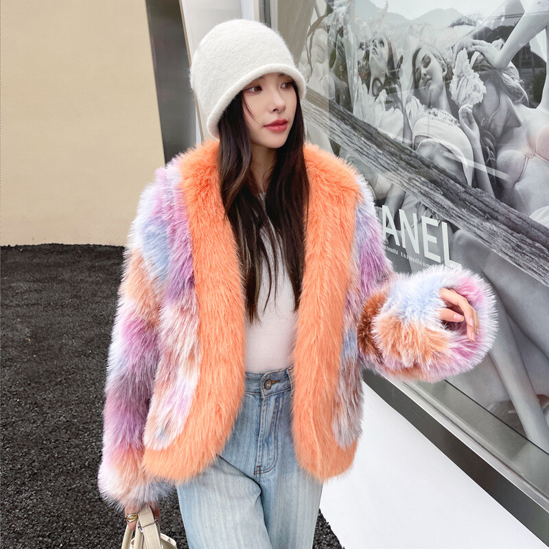 New Women's Faux Fur Furry Short Cope Winter Warm Coat Parka Overcoat