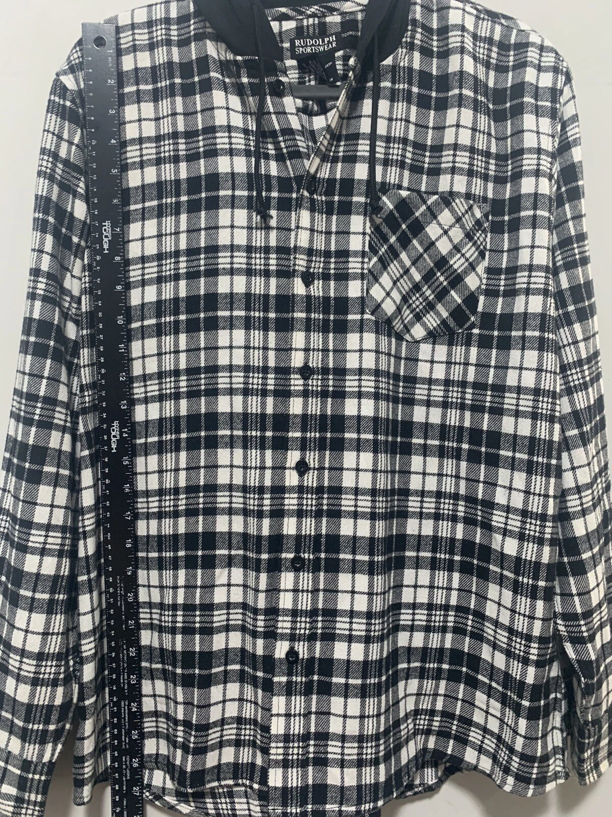 VETEMENTS Felpa con cappuccio Rudolph Sportswear uomo grande con bottoni manica lunga nera a quadri