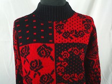 Separate Issue Sweater Red Black Womens Medium USA Made